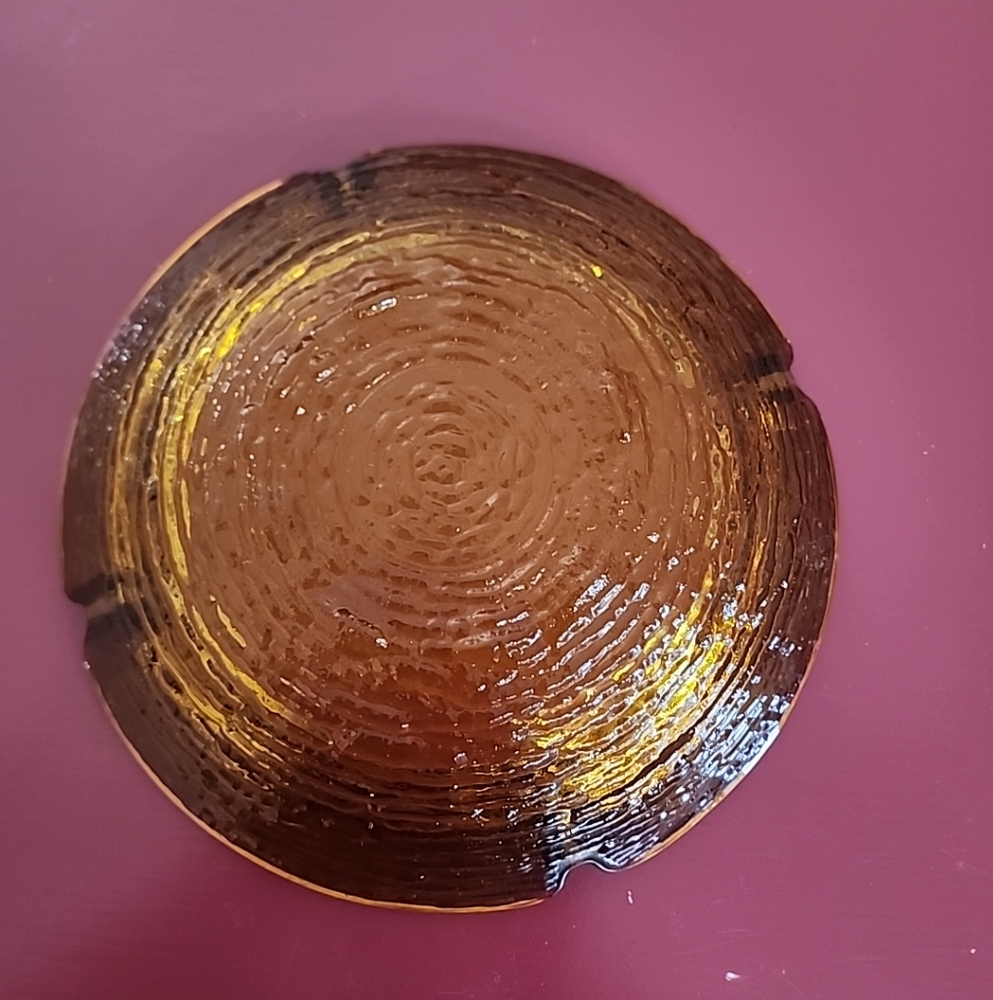 Vintage Amber 50s, 60s Ashtray.